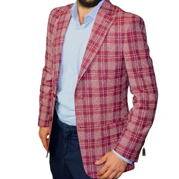 Homens de Blazer Regular Fit Especial de Tecido de Qualidade - Cor do Vinho Jaqueta para Homens Londrino Designer de Produção