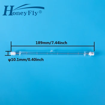 HoneyFly 5pcs Lâmpada de Halogênio J189 189mm 220V/110V 750W 1000W R7S Lâmpada de Halogéneo Tubo Tubo de Quartzo Vidro