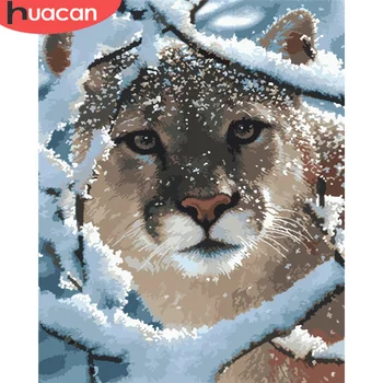 HUACAN DIY Pintura Pelo Número de Tigre, Pintados à Mão, Pinturas de Arte de Desenho Em Tela Dom Imagens Por Números Animal Kits de Decoração para Casa