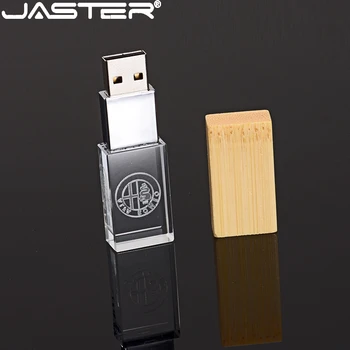 JASTER de Cristal do Disco de U 64GB Pendrive 16GB 32GB USB 2.0 Flash Drive de 8GB, Pen Drives de 4GB de Memória Stick Livre Logotipo da Amostra Em 10 Minutos