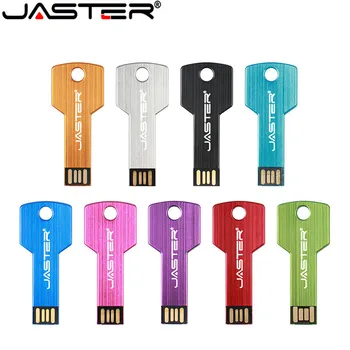 JASTER Forma de Chave USB Flash Drive 64GB Impermeável Pen Drive de 32GB logotipo Personalizado Memory Stick 16GB Vermelho Pendrive 8GB Criativa de Presente de 4GB