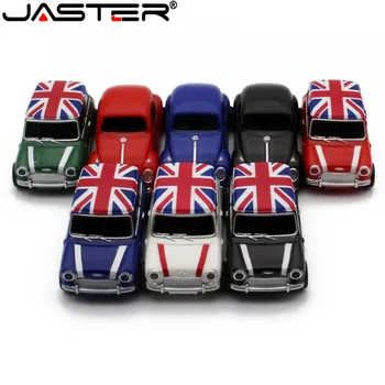 JASTER unidades flash USB carro Britânico Pen drive de carros Clássicos Memory stick Preto Vermelho Pendrive presentes Criativos 128GB 64GB 32GB disco de U