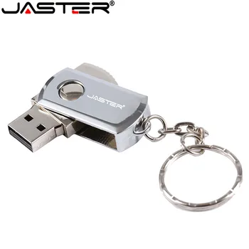JASTER USB 2.0 Usb Flash Drive com porta-Chaves 4/8/16/32/64/128 GB Pen drive de disco Rígido Externo Portátil de USB do metal do Memory stick