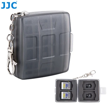 JJC 8 Slots de Transporte de Cartão de Memória Caso o Cartão SD Caso de Cartão Micro SD Titular com Mosquetão para 4 SD/SDHC/SDXC e 4 Micro SD/ TF Cartões