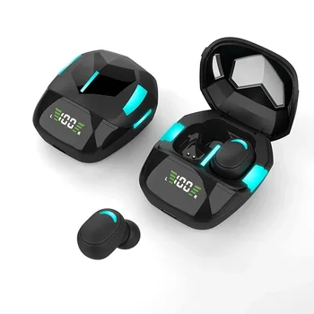 Jogos sem Fio Fone de ouvido compatível com Bluetooth 5.1 Dual Estéreo, Redução de Ruído Baixo Bluetooth Fone de ouvido Com Microfone Fone de ouvido Estéreo