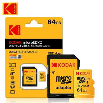 Kodak Ultra Micro SD Class10 U3 TF cartão de 32gb e 64 gb, 128 gb 256 gb de 100Mb/s de cartões de Memória Para Samrtphone Ou PC de Mesa