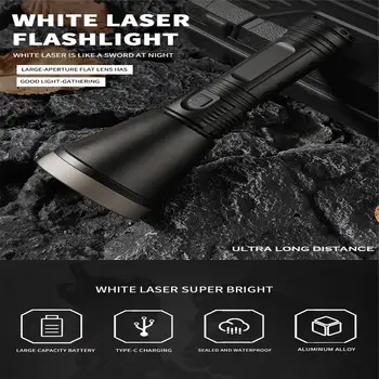 Lanterna 30W LED de Luz Branca Lanterna Tipo-c 1500m de Longo alcance a Grande Luz Copa do Lanterna