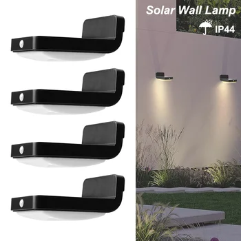 Luz de Rua Solar Lâmpada de Parede Exterior Solar Impermeável Sensor de Movimento Luzes Candeeiro de Parede Luzes do Deck para Varanda Quintal Garagem Pátio