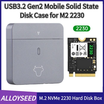 M. 2 NVMe 2230 Unidade de disco Rígido da Caixa de USB3.2 Gen2 Mobile Disco de Estado Sólido Caso de Plug and Play SSD Invólucro de Liga de Alumínio para 2230 M2 SSD