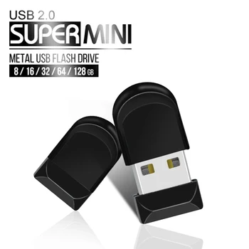 Metal Mini USB Stick Moda Preto Mini Botão de Metal Unidade Flash USB de armazenamento Móvel Bisk Pen Drive Pessoal Memory Stick