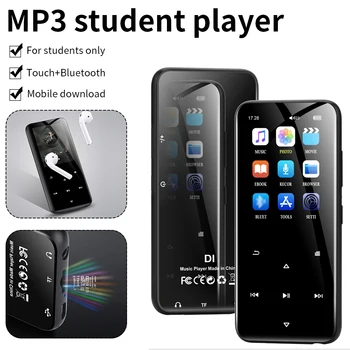 Mini Fino Leitor de MP3 com Bluetooth alto-Falante tecla de Toque Incorporados in16GB Aparelhagem hi-fi Metal Mini Portátil Walkman com Rádio FM Gravação