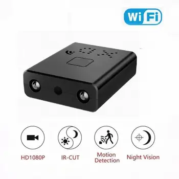 Mini wi-Fi Survalance Câmara HD com 1080P de CORTE de INFRAVERMELHO de Visão Noturna Mini Câmera De 90° Ângulo de Detecção de Movimento de Proteção de Segurança