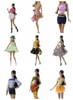 Moda 1/6 BJD Boneca de Roupas para a Barbie com Roupas Casuais Veste de Saco Camisa Saia de Boneca, Vestido de Roupas De 11,5