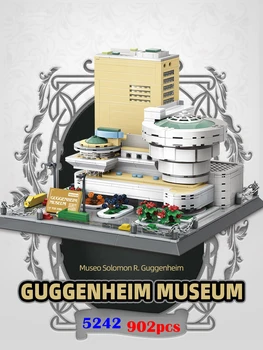 Modelo de Arquitetura da Cidade Museu Guggenheim Símbolo Street View Blocos de Construção do Conjunto de Moc Tijolos DIY Montados Brinquedos Presentes