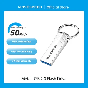 MOVESPEED Unidade Flash USB de Alta Velocidade Pendrive de 64GB 32GB 16GB 8GB Pen Drive com porta-chaves Disco Flash para Android Micro/PC/Carro/TV