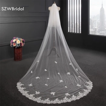 Nova Chegada Vestido de noiva de Renda casamento duvak Longo véu de Noiva 2023 acessórios do Casamento sluier Veu de noiva véus de casamento