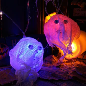 O Véu Da Cabeça Crânio Luz De Seqüência De Caracteres Para O Dia Das Bruxas Leve Halloween Iluminação Ambiente Quintal