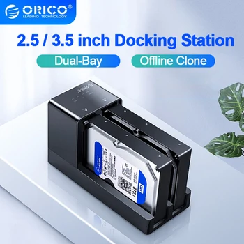 ORICO de louro 2 HDD Docking Station SATA USB 3.0 disco Rígido da Estação de Acoplamento para 2,5/3,5 Polegadas Unidade de disco Rígido Caso com o Offline Clone
