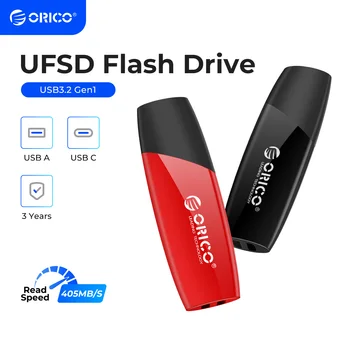 ORICO Nova Tendência UFSD 411MB/S Drives Flash USB de Alta Velocidade Pendrive Tipo C 512GB de 256GB 128GB 64GB Stick USB Pen Drive Preto Vermelho