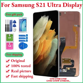 Original G998B Tela de LCD Para Samsung, S21, Ultra 5G Ecrã LCD SM-G998B G998N G988U Sem Moldura Digitador da Tela de Toque Substituição