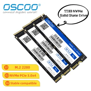 OSCCO Nvme M2 Ssd Interno da Unidade de disco Rígido para Notebooks e PC 2280 1TB 512TB 128TB 3D TLC Flash Nand para Notebook Desktop Ssd диск
