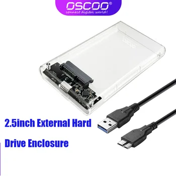 OSCOO de 2,5 polegadas disco Rígido Externo Gabinete Adaptador USB 3.0 HDD Caso SATA 5 gbps Unidade de disco Rígido Para 7-9.5 mm Disco SSD Caso para Pc