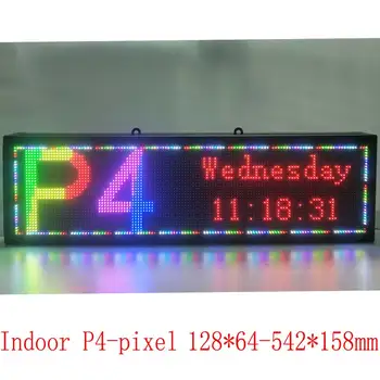 P4 RGB Display LED Rolagem 512x128 Digital Placa de vídeo de Cor Completa do Sinal Eletrônico Móvel de WIFI Operação