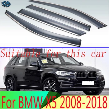 Para a BMW X5 2008-2018 Plástico Exterior Viseira de Ventilação Tons Janela de Sol, Guarda Chuva Defletor de 4pcs
