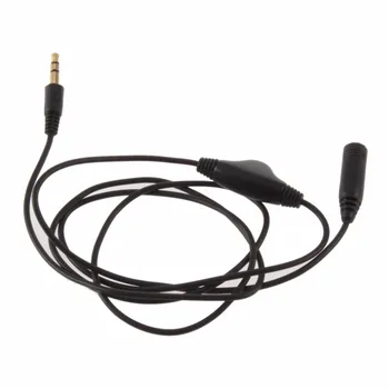 Pces 1 Fone de ouvido Estéreo de 3,5 mm M/F 1M de Áudio Cabo de Extensão Cabo com Controle de Volume