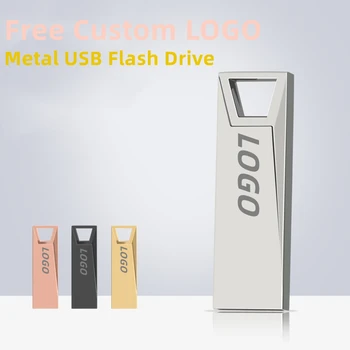 Personalizado gratuitamente Studio Nome LOGOTIPO Novo Design, Cor de Metal USB2.0 Unidade Flash de 2GB 4GB 8GB 16GB 32GB 64GB de 128GB de Memória Stick