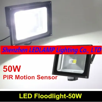 PIR LED de Alta Potência da Inundação do Sensor de luz 85-265V potência de 50W PIR led luz de inundação de fábrica frete grátis