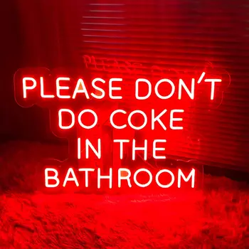 Por favor, não Faça o Coque no Banheiro do Sinal de Néon para o Banheiro Decoração da Parede do DIODO emissor de Grande Luz de Néon para Decoração de Casa