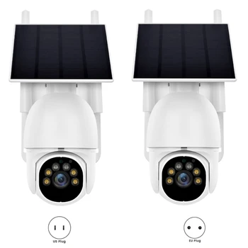 Posta Solar da Segurança Home Câmeras de Segurança, Câmera de Vigilância de Baixo Consumo de Energia Vista de 360°Holofotes Plug UE