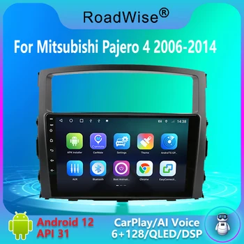 Roadwise 8+256 Android Rádio do Carro Para Mitsubishi Pajero 4 V80 V90 De 2006 - 2014 Multimídia Carplay 4G Wifi GPS DVD 2 Din Autoradio