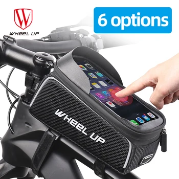 Saco de bicicleta Caso de Telefone Touchscreen Bag duplo Frontal Moldura Superior do Tubo de Ciclismo Saco Impermeável 6.5 no MTB Pacote de Acessórios de Moto