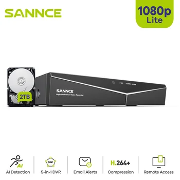SANNCE 4/8 Canais 1080P 5-em-1 de Segurança DVR 1080P Híbrido CCTV Gravador de Vídeo 4/8CH para a Home do Sistema de Vigilância