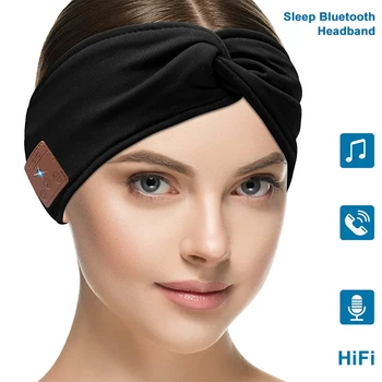 Sem Fios Bluetooth Sono Fones de ouvido Música, Esporte Cabeça Fones de ouvido com MICROFONE HD Fina alto-Falantes de Dormir Fones de ouvido para o Lado Dormentes