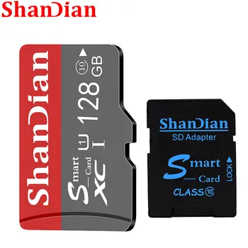 ShanDianSD Cartão de 32GB de Alta Velocidade Classe 10 de 16GB a 64GB de Capacidade Real de Mini Cartão de Memória SD Smart Phone TF Cartão de Enviar Leitor de Cartão de Presente