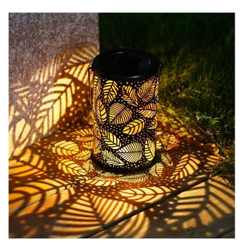 solar ao ar livre Luzes de lanternas Decorativas Vintage Pendurar Lanterna de Metal de suporte de Vela para o Jardim da lâmpada