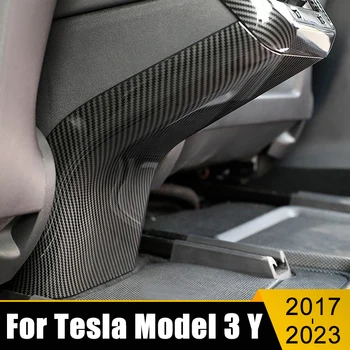Tesla Model 3 Y 2017 2018 2019 2020 2021 2022 2023 ABS Traseira do Carro de Ar Condicionado, de Ventilação de Saída Tampa Anti Kick Guarnição Adesivo
