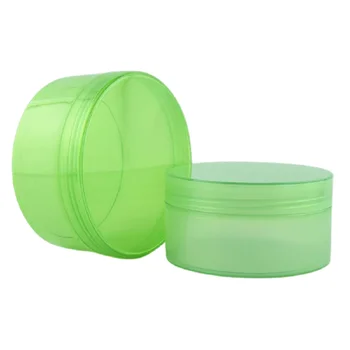 Vela Recipiente de 300ml Verde PP Garrafa Reutilizável Vazio Cera de Cabelo Potes de Cosméticos Embalagem Creme Facial Frascos Plásticos Com Tampa 20pcs