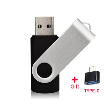 Venda quente USB 2.0 Flash Drive de Metal Pen Drive de 8GB 16GB 32GB 64GB 128G Stick USB cle usb Pendrive de 256GB de Memória Stick para PC TV de Carro