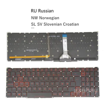 Vermelho com Retroiluminação do Teclado do Portátil Acer Aspire Nitro 5 AN515-45 AN515-56 AN515-57 LG05P_N10BRL russo, norueguês Esloveno QWERTZ