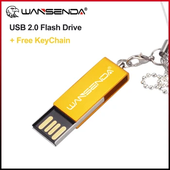 WANSENDA chaveiro USB Flash Drive 64GB 32GB 16GB 4GB 8GB Impermeável Thunbdrive Memory Stick 2.0 128GB Colorido Pendrive