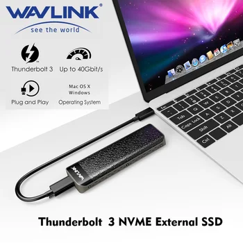 Wavlink Certificado Intel Thunderbolt™ 3 NVME Externo SSD Gabinete USB Tipo-C 40 gbps Caixa de Disco Rígido Adaptador Para Windows e Mac OS