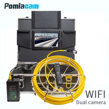 WP70E WIFI Nova atualização de 4500mAh Dupla HD com Lente de Câmera de Drenagem de Esgotos de Tubagem Industrial Endoscópio de Inspeção de Tubos de Câmara de Vídeo