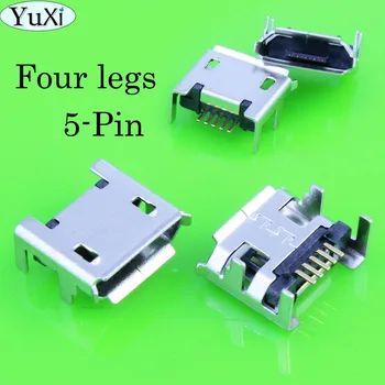 YuXi 15pcs/monte MiniUSB Micro-USB 5P 4feet Conector Fêmea Para o Telefone Móvel Micro USB Conector 5P cobrança de Soquete DIP