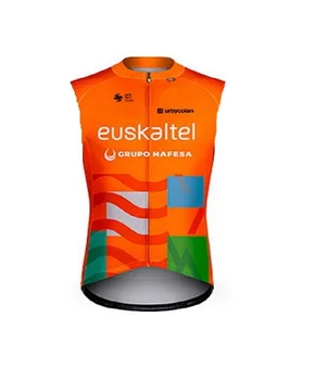 À prova de vento 2023 Euskaltel EQUIPE Laranja sem Mangas do Casaco de Ciclismo Colete de Gilet Mtb Roupas de Bicicleta Maillot Ciclismo